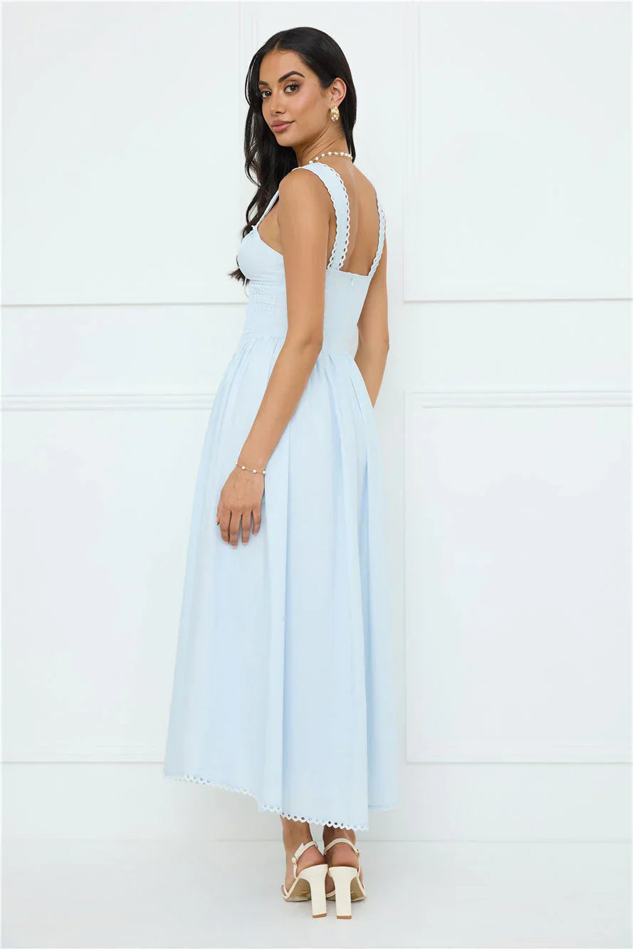 Luxe Serene Midi Dress Blue