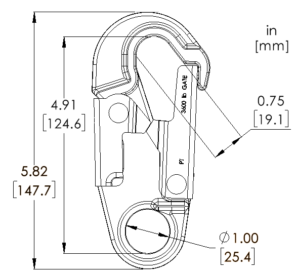 3/4" ALU DOUBLE ACTION SNAP HOOK - PHASE OUT