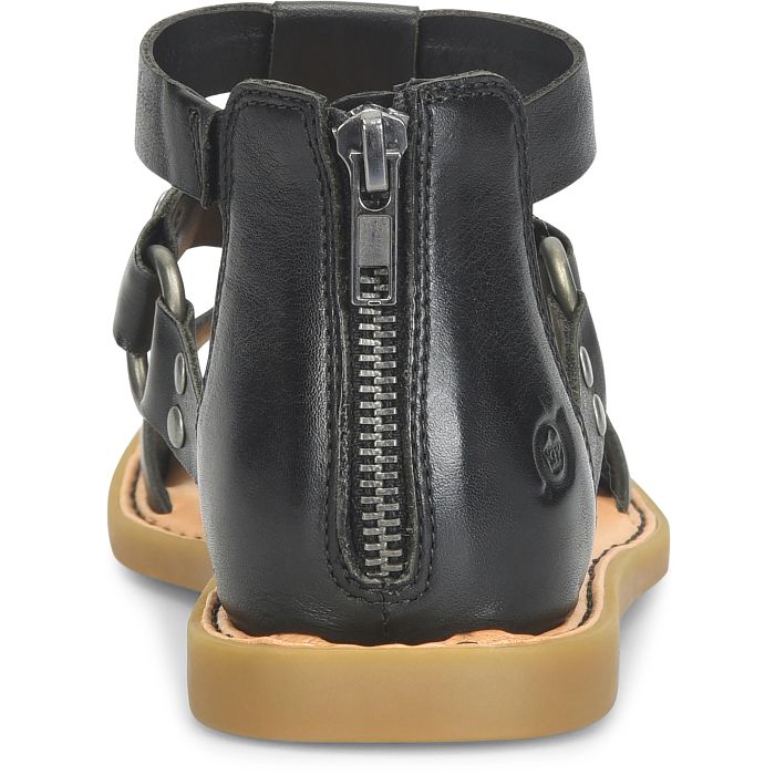 Born Women's Indi Black Leather Gladiator Sandals BR0071103