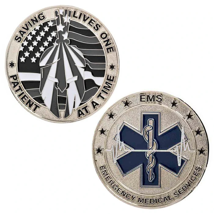 EMS Thin White Line Challenge Coin