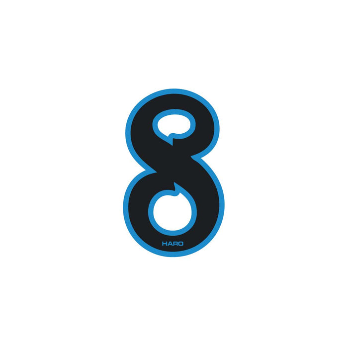 Haro - Early plate number #8 decal - Black Blue