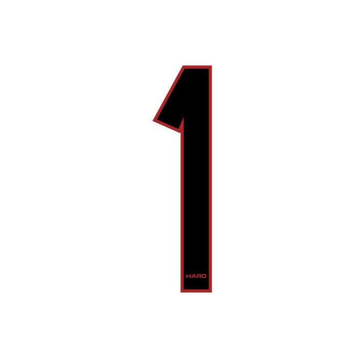 Haro - Stadium plate number #1 decal - Black Red