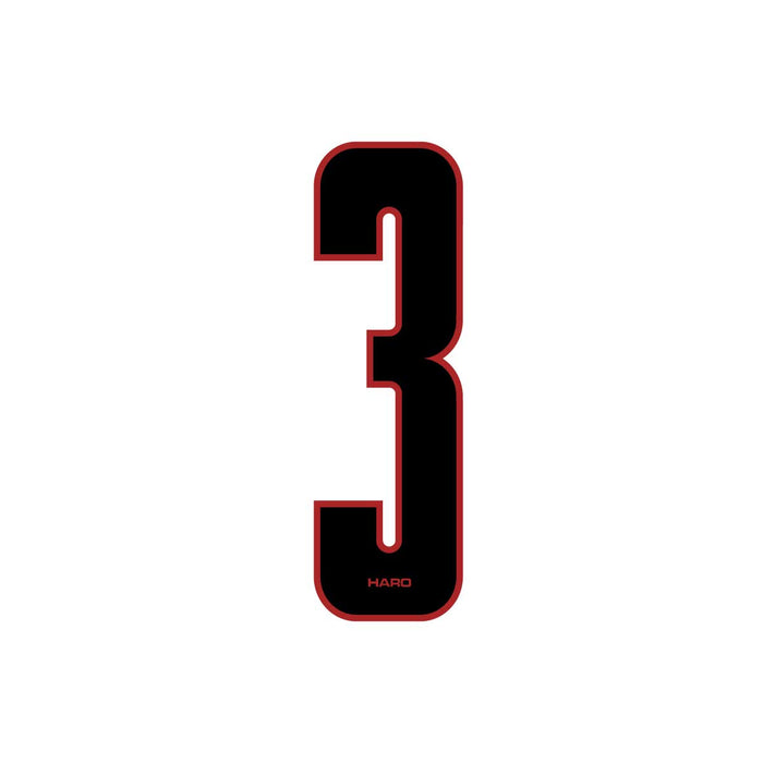 Haro - Stadium plate number #3 decal - Black Red