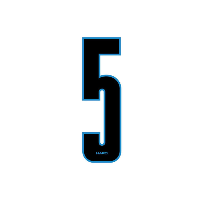 Haro - Stadium plate number #5 decal - Black Blue