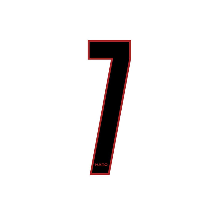 Haro - Stadium plate number #7 decal - Black Red