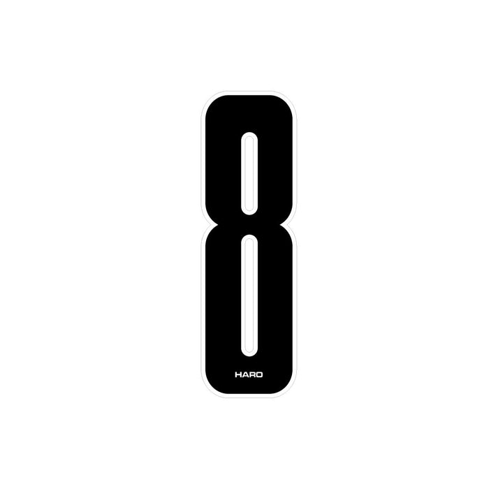 Haro - Stadium plate number #8 decal - Black White