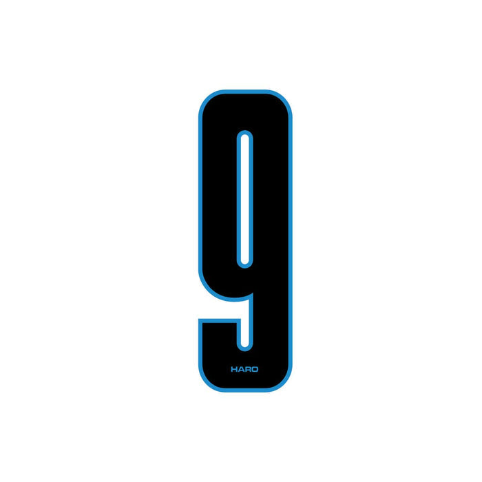 Haro - Stadium plate number #9 decal - Black Blue