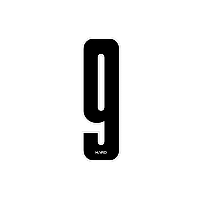 Haro - Stadium plate number #9 decal - Black White