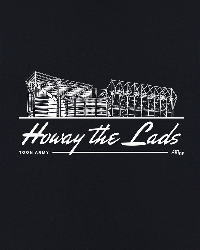 ART OF Howay The Lads Stadium | NUFC Black Graphic Football T-shirt