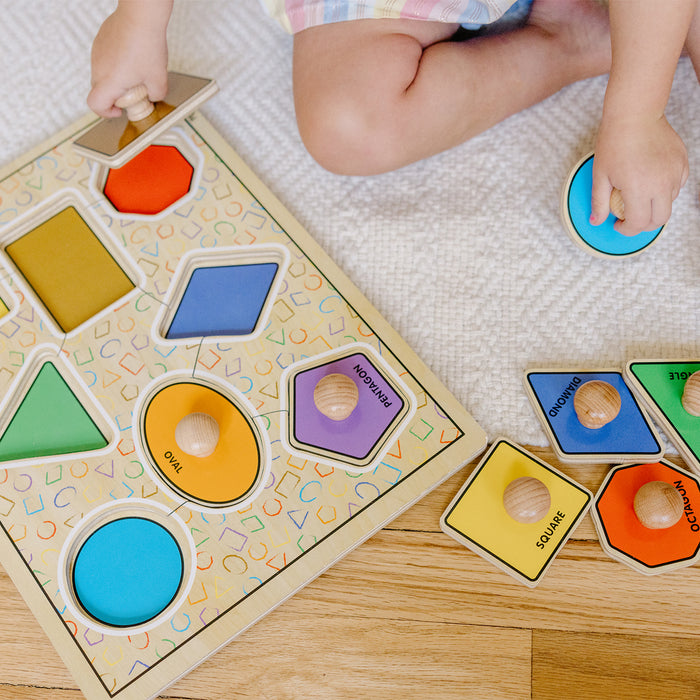 Jumbo Knob Large Shapes Puzzle - 8 Pieces - Wee Bee Baby Boutique