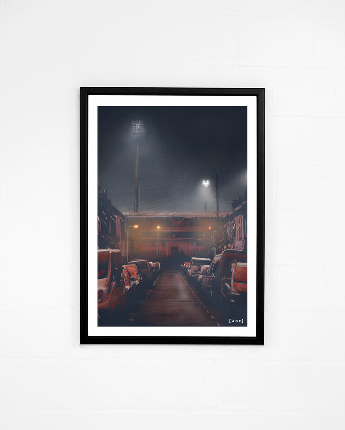 ART OF Luton Kenilworth Road by Night Framed Print | LTFC Football Art