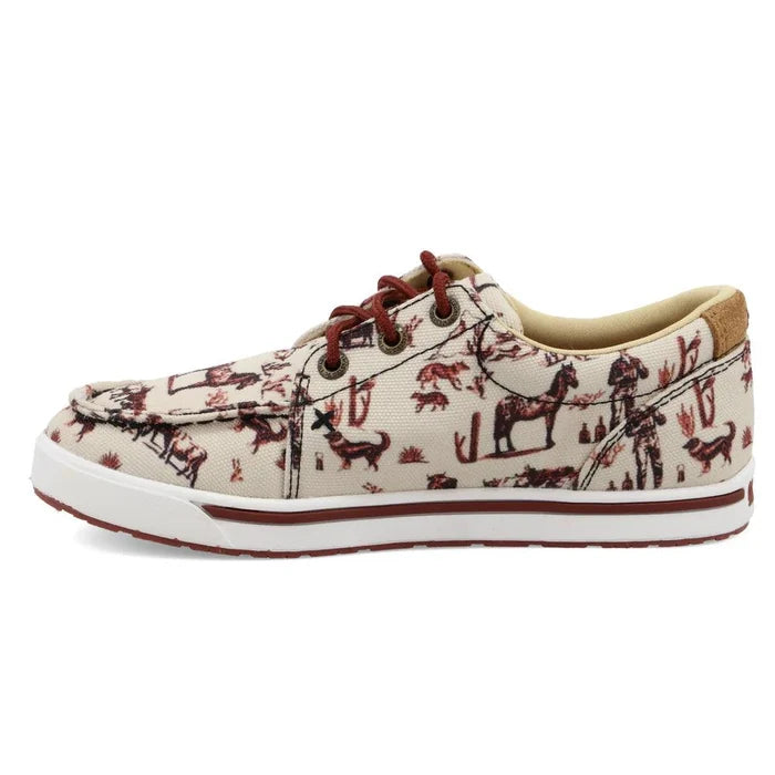 Kids Twisted X Maroon and Ivory Kicks YCA0013-Painted Cowgirl Western Store