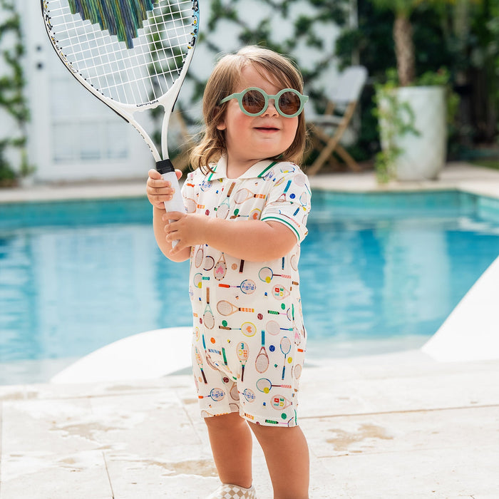 Magnetic Me Love All Magnetic Polo Romper - Wee Bee Baby Boutique