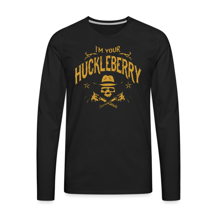 Men's Premium Long Sleeve T-Shirt - I'm your Huckleberry - black