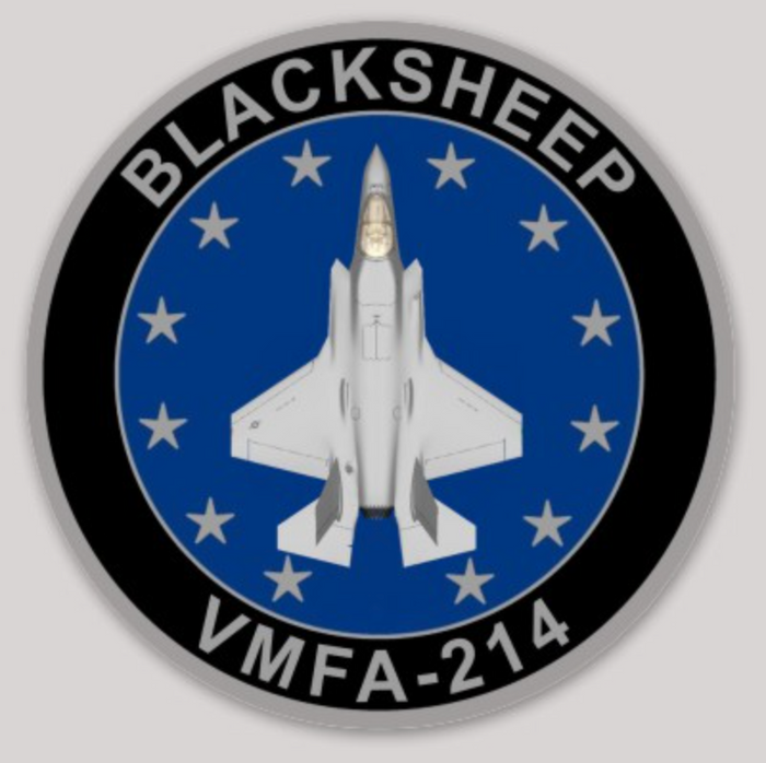 Officially Licensed USMC VMFA-214 Blacksheep F-35 Sticker