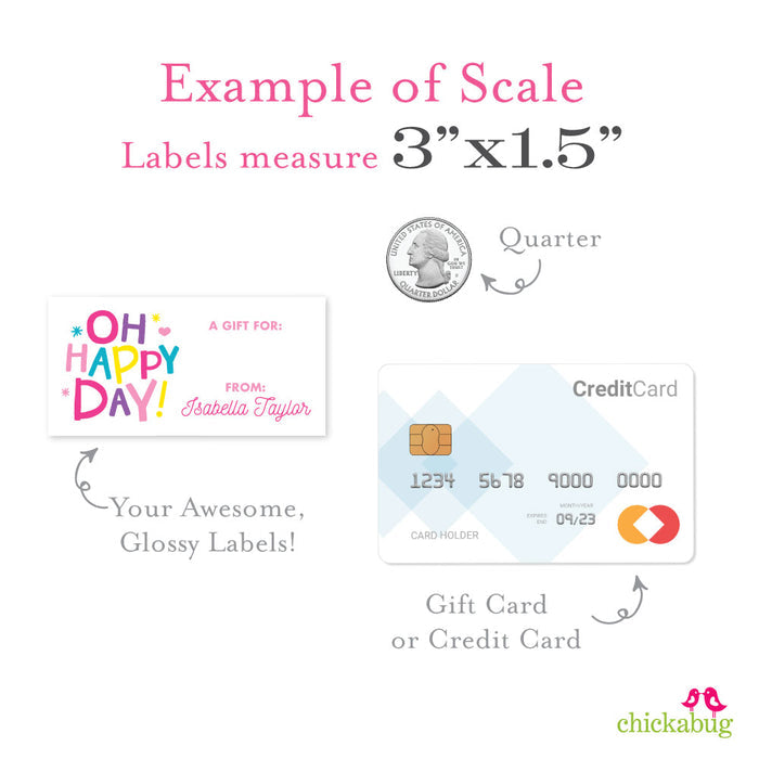 "Oh Happy Day!" Pink Gift Labels