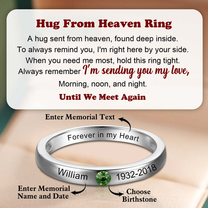 Personalized Forever in My Heart Birthstone Ring