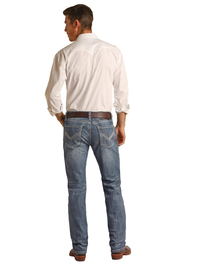 Rock & Roll Cowboy Men's Revolver Slim Fit Reflex Stretch Jeans RRMD1RR0LK-Painted Cowgirl Western Store