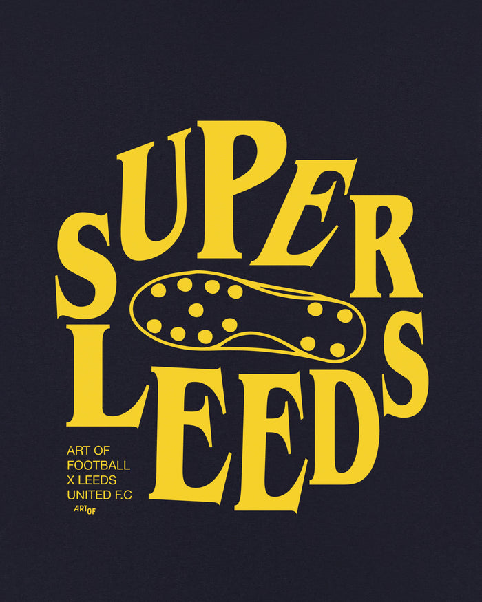 ART OF x Leeds Super Leeds Tee | LUFC Navy Graphic Football T-shirt