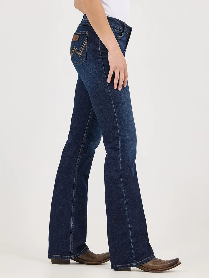 Wrangler Retro Women's Mae Alayna Dark Wash Mid Rise Bootcut Jeans 112371907