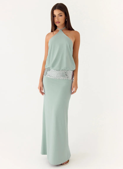 Marcie Halter Maxi Dress - Mint