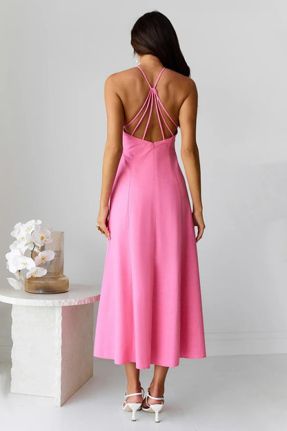 She's Captivating Midi Dress Pink