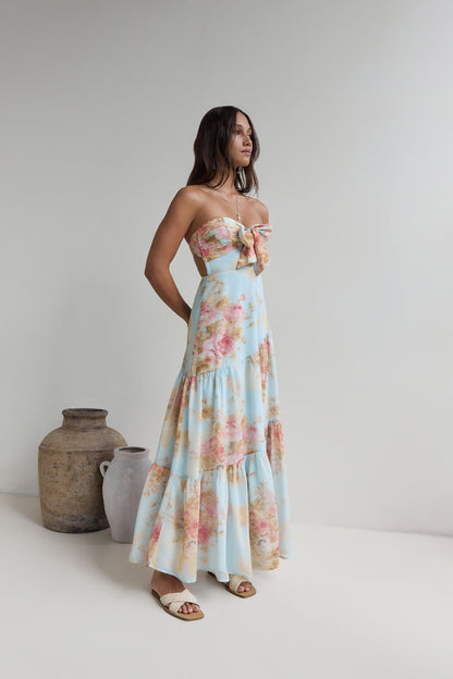Beyond The Glow Strapless Maxi Dress Print