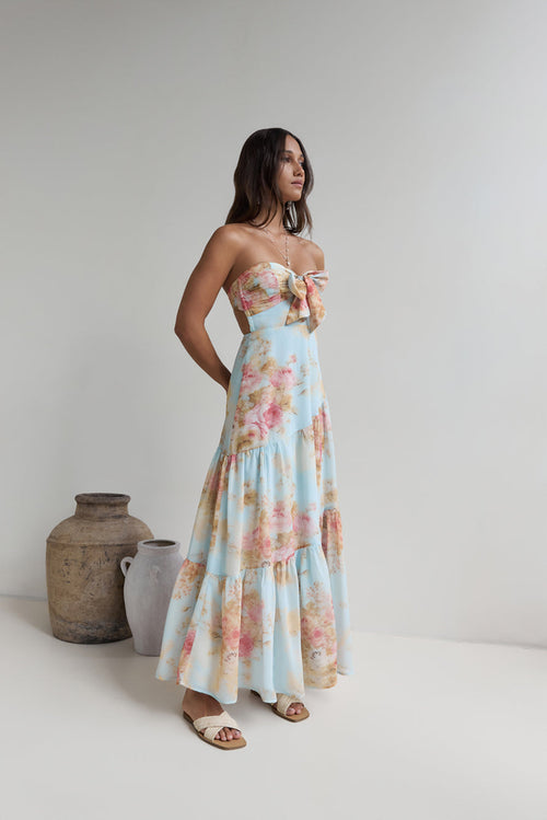 Beyond The Glow Strapless Maxi Dress Print