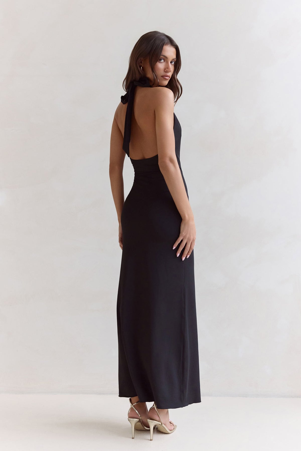 Pure Dreamer Halter Maxi Dress Black