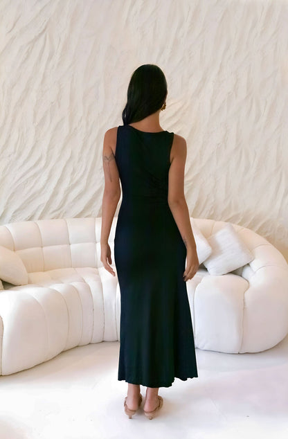 Coastal Caprice Maxi Dress Black