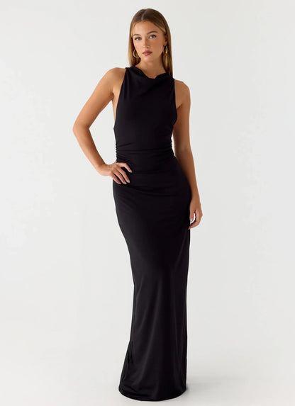 Hidden Agenda Maxi Dress - Black