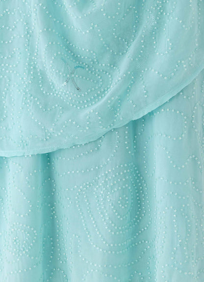 On The Go Beaded Mini Dress - Turquoise