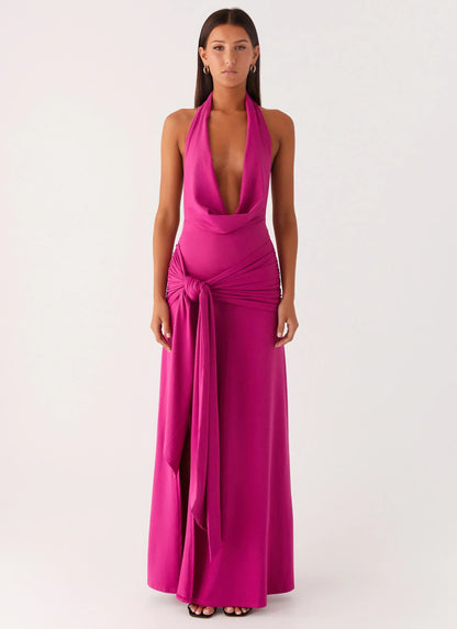 Rowan Ray Cowl Maxi Dress - Fuchsia