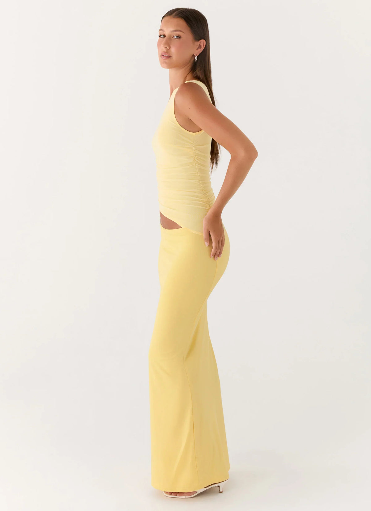 Seranella One Shoulder Maxi Dress - Lemon
