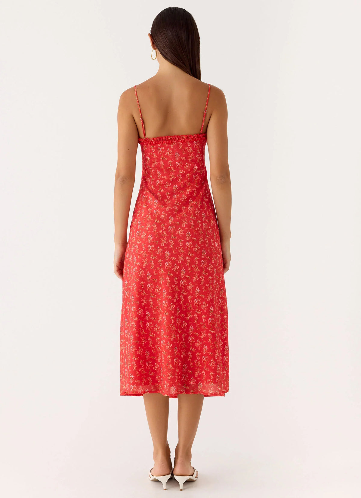 Kahlo Midi Dress - Magenta Red Rose