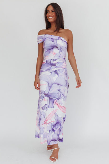 Gala One-Shoulder Maxi Dress Orchid Lilac