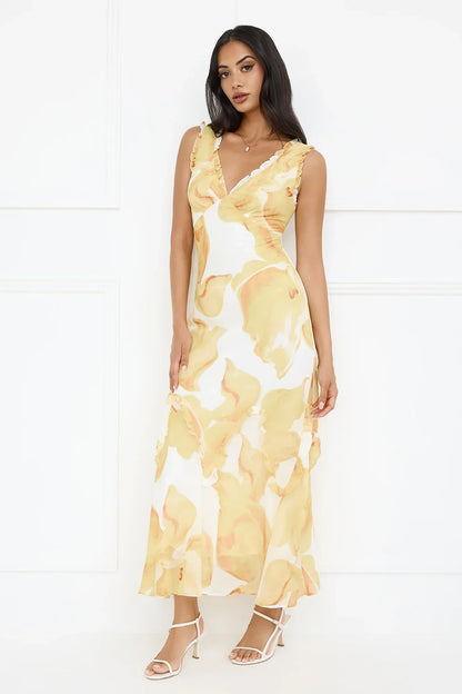 Lemon Meringue Maxi Dress Yellow