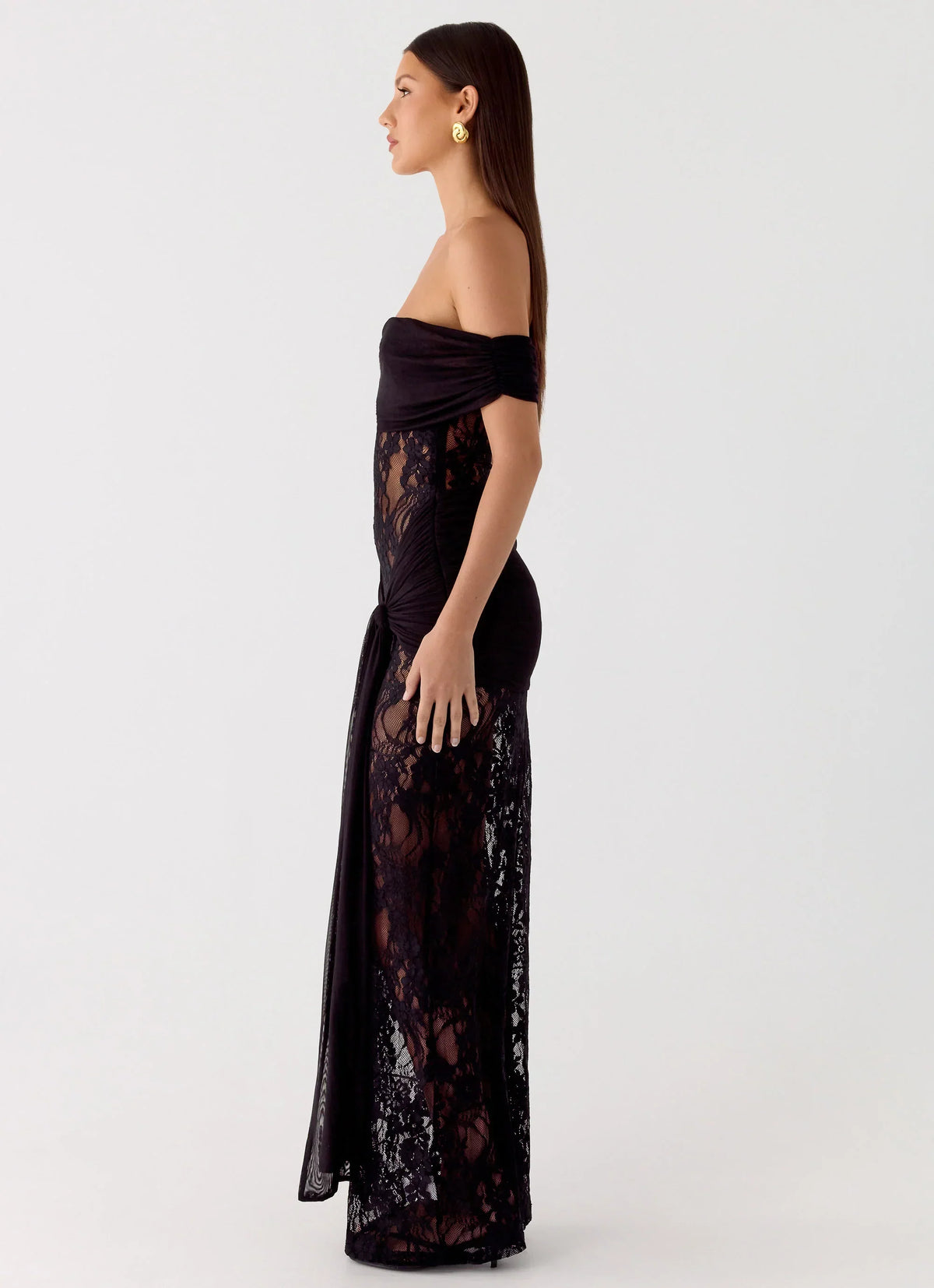 Gracie Twist Maxi Dress - Black