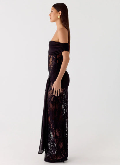 Gracie Twist Maxi Dress - Black