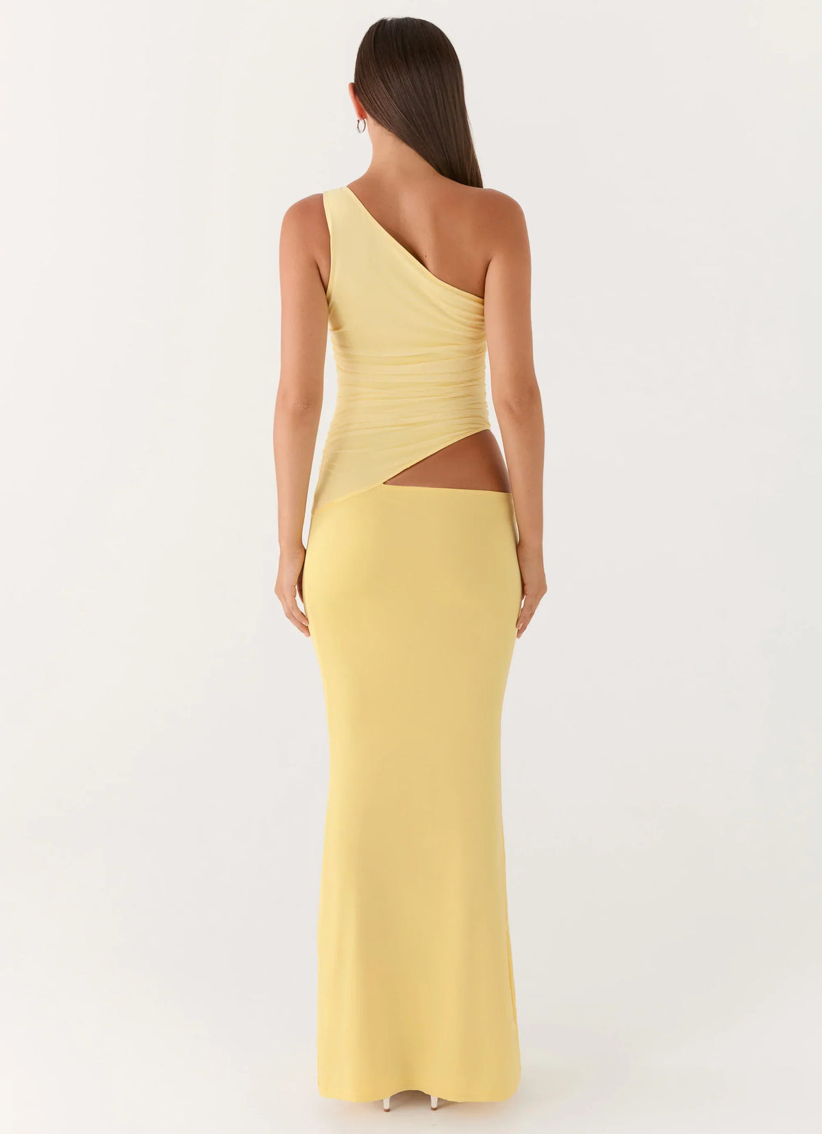Seranella One Shoulder Maxi Dress - Lemon