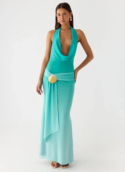 Paradox Shell Maxi Dress - Mint Ombre