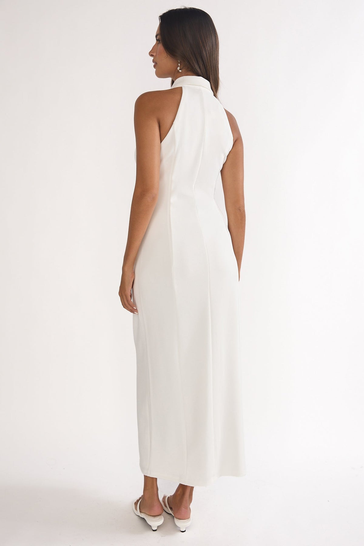 Esmarie Collared Maxi Dress White