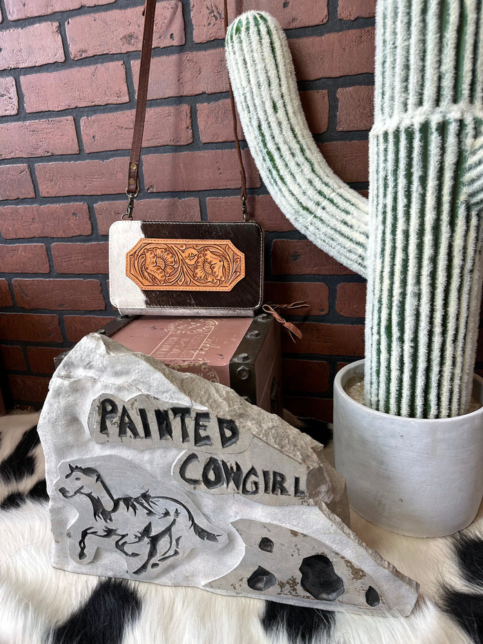 American Darling Hair On Cowhide Crossbody Wallet Clutch Purse ADBG807-Painted Cowgirl Western Store