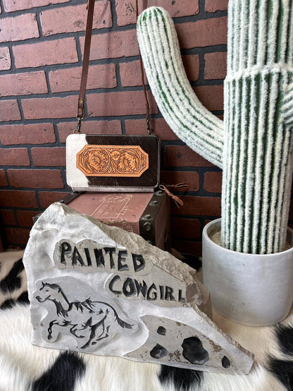 American Darling Hair On Cowhide Crossbody Wallet Clutch Purse ADBG807-Painted Cowgirl Western Store