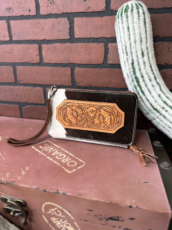 American Darling Hair On Cowhide Crossbody Wallet Clutch Purse ADBG807-Painted Cowgirl Western Store