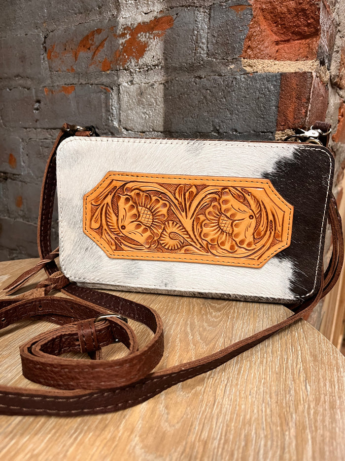 American Darling Hair On Cowhide Crossbody Wallet Clutch Purse ADBG807-Painted Cowgirl Western Store