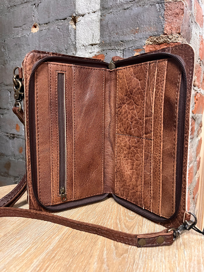 American Darling Hair On Cowhide Crossbody Wallet Clutch Purse ADBG807-Painted Cowgirl Western Store
