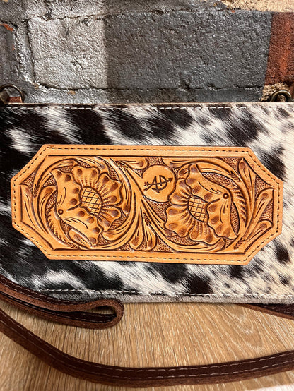 American Darling Hair On Cowhide Crossbody Wallet Clutch Purse ADBG807-Painted Cowgirl Western Store