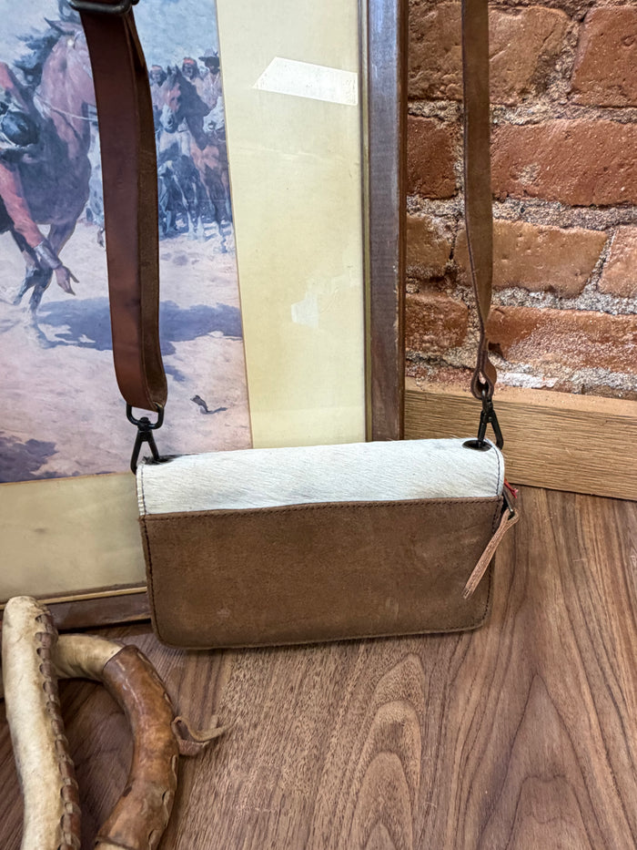 STS Ranchwear Evie Hair-On Cowhide Leather Crossbody Organizer Purse Wallet STS31376