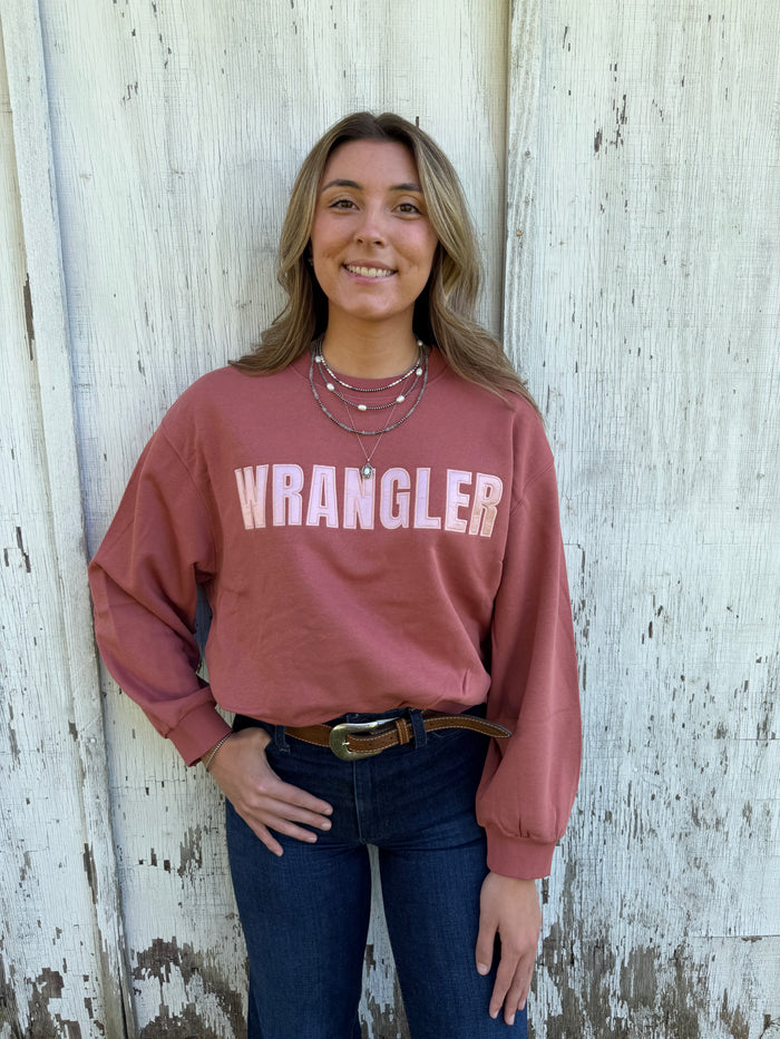 Wrangler Women's Canyon Withered Rose Embroidered Logo Sweatshirt 112380254
